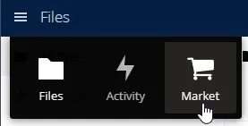 The Market tab on your ownCloud instance.
