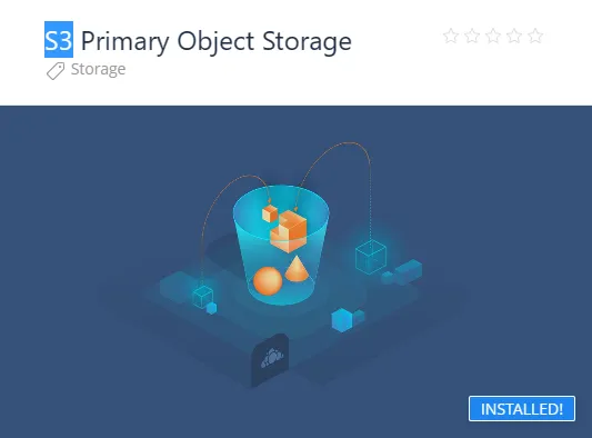The S3 Primary Object Storage extension on the ownCloud Marketplace.